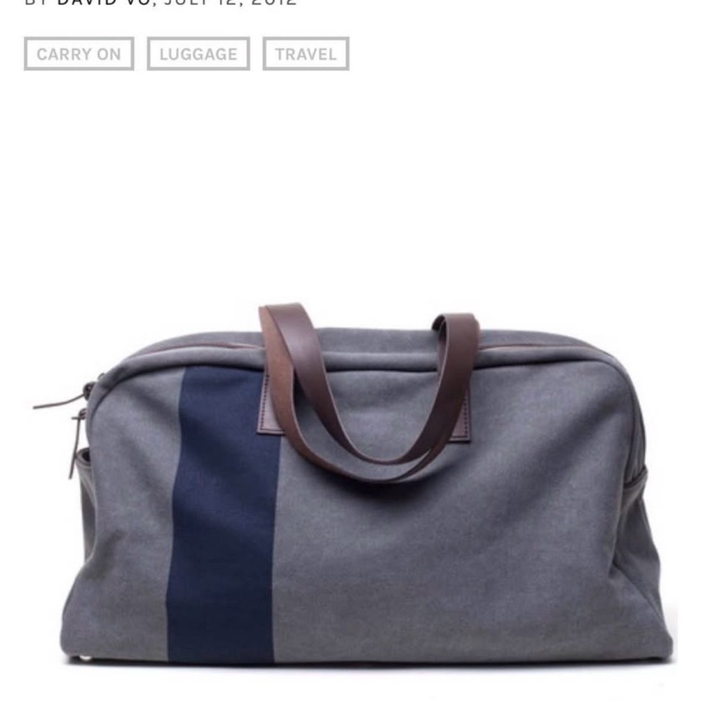 Everlane Gray Duffel Bag with Blue Accent